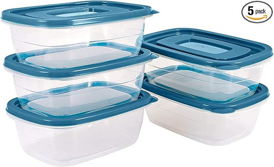 5PCS Small Food Storage Containers,Freezer Microwave safe,Food Container Sets,BPA Free Plastic Meal Prep Containers & Kitchen Set,Lunch Containers,use for School,Work and Travel,0.53 Quarts Per Box