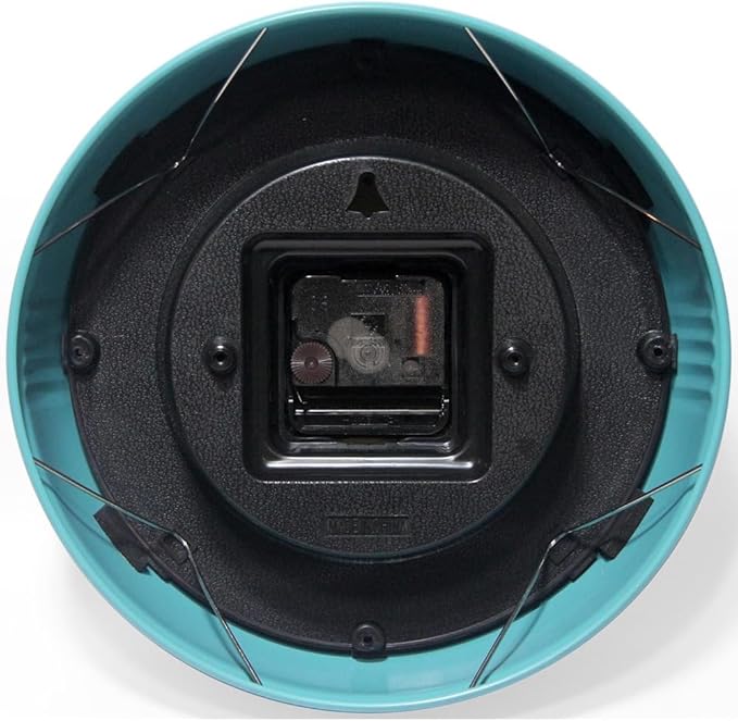 Infinity Instruments LTD. Retro 9 inch Silent Sweep Non-Ticking Mid Century Modern Kitchen Diner Wall Clock Quartz Movement Retro Wall Clock Decorative (Turquoise)…