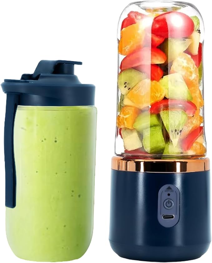 Regalosonline Portable Blender - 10 Oz Smoothie USB Charge Mini Blender BPA Free for Shakes and Smoothies with 6 Blades
