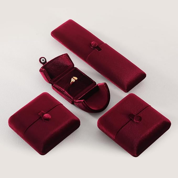 Necklace Jewelry Box，Velvet Gift Boxes for Women，Men Valentine Bracelet Long Display Cases (Red)