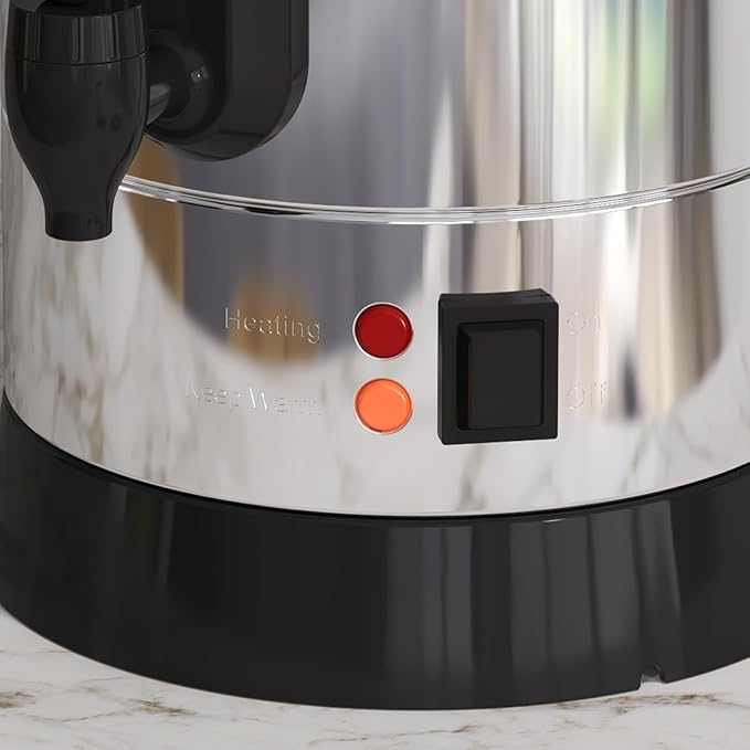 Commercial Coffee Urn 16L 110-Cups, Double Layer Percolate Coffee Maker Dispenser Hot Water Urn Fast Brew, for Water, Tea, Beverage at Catering