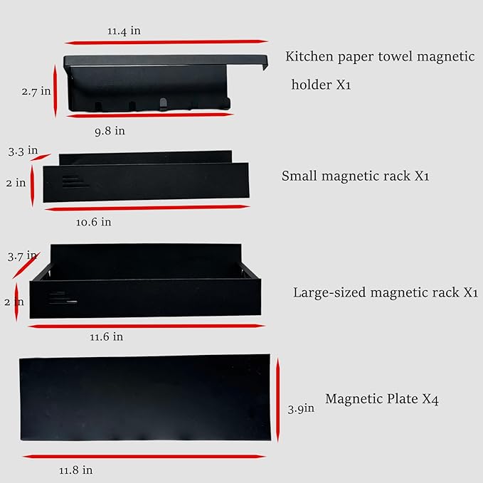 3 Pack Magnetic Spice Racks, Wall-mounted Kitchen Storage Shelves,Organizer for Kitchen Storage.