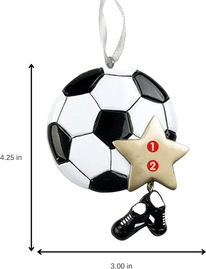 2025 Soccer Christmas Ornament – Personalized Soccer Ball Holiday Keepsake – Custom Soccer Ornament for Kids, Players & Fans – Unique Sports Decoration & Gift for Soccer Lovers (Soccer Star)