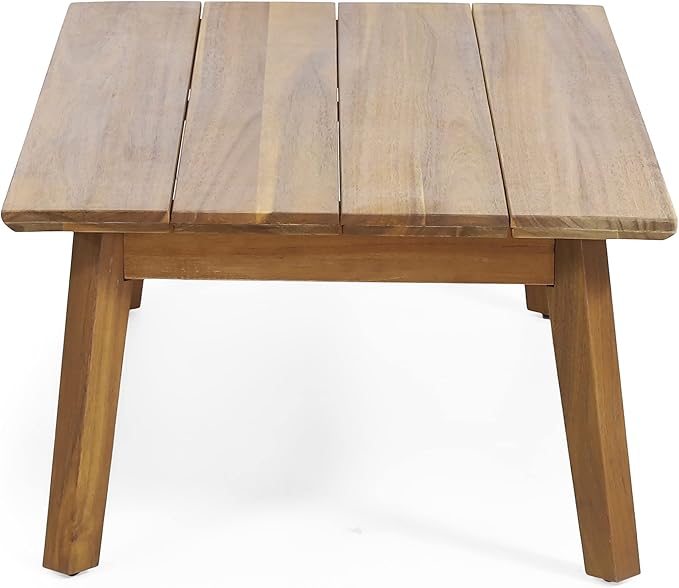 Merax 4-Piece Outdoor Acacia Wood Wicker Conversation Set with Loveseat,Club Chairs and Coffetable for Backyard Garden