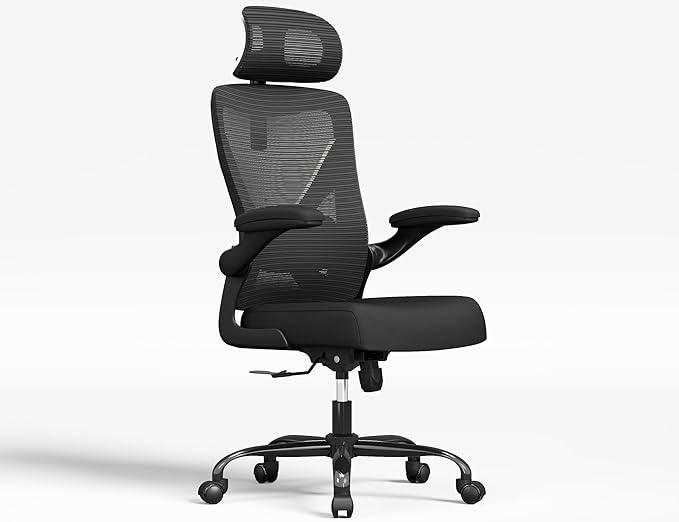 Ergonomic Office Chair-Mesh Computer Desk Chair Comfy, High-Back Gaming Chairs with 3D Headrest & Lumbar Support, Executive Task Chair for Adults, Comfortable for Long Hours