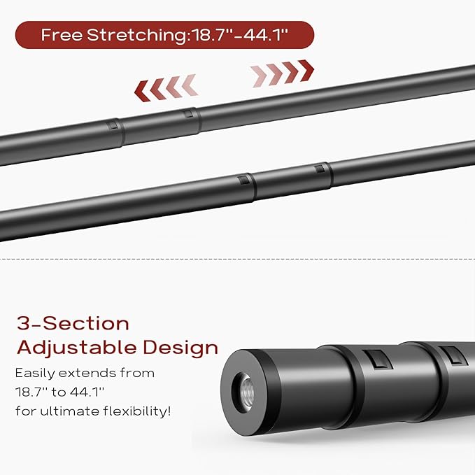 Bumusty 5-Tier Long Expandable Shoe Rack for Closet, 18"-44" Adjustable Shoe Rack for Entryway, 25-30 Pairs Large Shoe Organizer Shelf Storage, Sturdy Metal, Grey