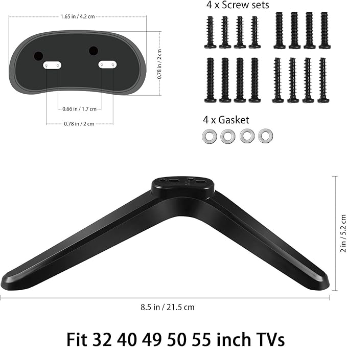 HOMSFOU 2 Pcs Universal TV Stand, TV Stand Mount, Base Table Stand, Universal Tabletop, Tv Mount Stands with Screws