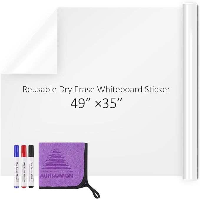 Dry Erase White Board Sticker for Wall (49 × 35)