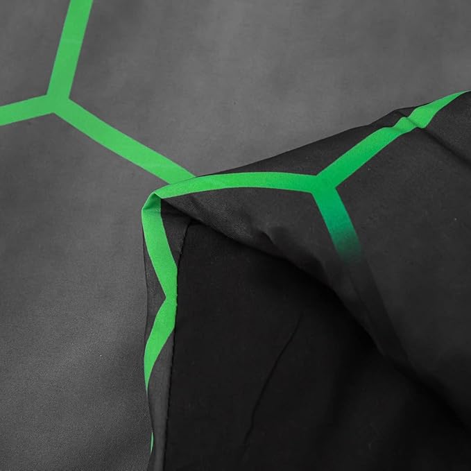 NTBED Game Console Comforter Set for Boys Girls Kids Geometric Lightweight Microfiber Bedding Sets (Green, Twin)