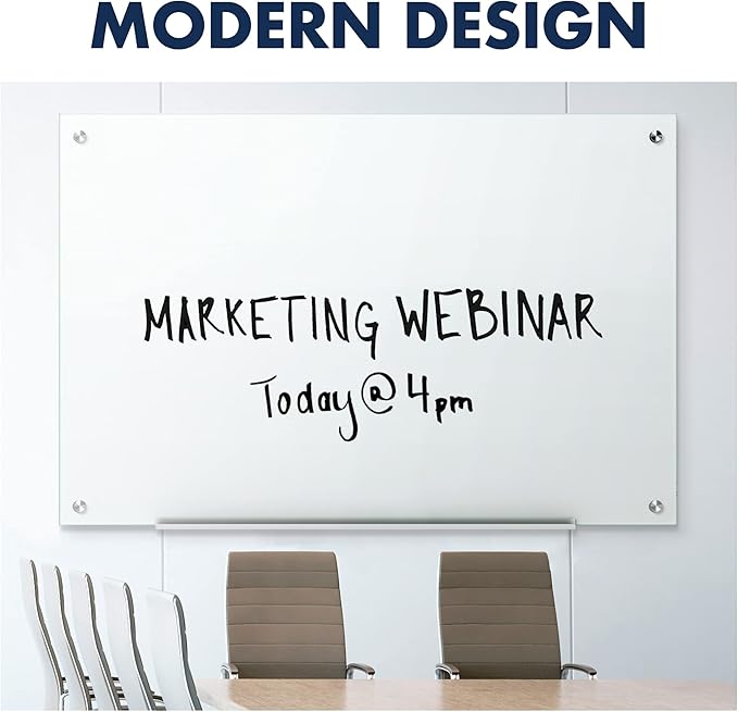 Quartet Glass Whiteboard, Non-Magnetic Dry Erase White Board, 3' x 2', Includes Accessory Tray, 1 Marker and 2 Glass Board Magnets, White Surface, Infinity (G3624NMW)