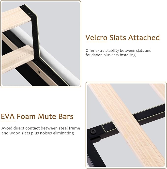 iPormis Queen Size Velvet Platform Bed Frame with Button Tufted Headboard, Upholstered Bed Frame with Solid Wooden Slats, 8" Underbed Space, No Box Spring Needed, Noise Free, Easy Assembly, White