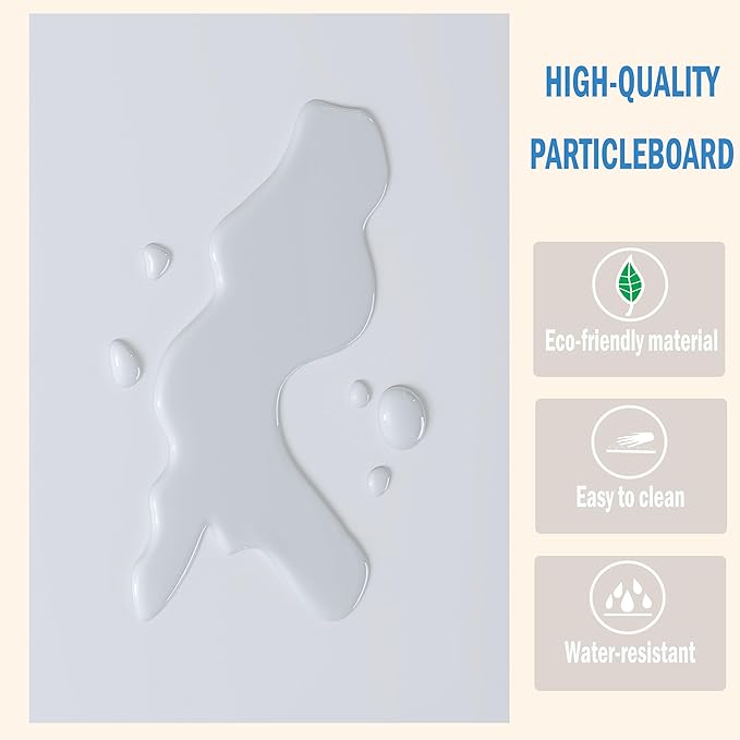 Large End Table Square Side Table Modern Sofa Table 20 Inch Industrial Coffee Table NightStand with 2-Tier Storage Shelf for Living Room Bedroom White MLBZ06W