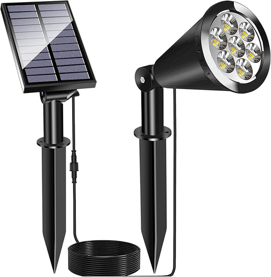 MEIHONG Solar Spot Light Outdoor, Waterproof Solar LED Landscape Lights Dusk to Dawn, 2-in-1 Solar Spotlight Solar Powered Accent Lights for Garden Porch Walkway Patio (1 Pack)