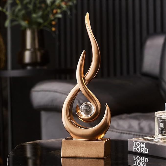 AWNR Abstract Art Deco Decor Statues for Home,Shelves,Table,Living Room, Dining Room,Modern Sculpture Decoraciones of Homes for Sale (Bronze)