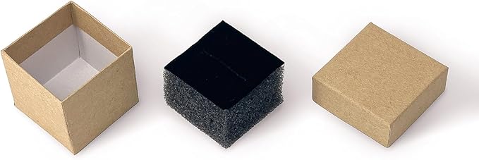 TheDisplayGuys - 24-Pack Cardboard Kraft Paper Jewelry Gift Boxes w. Velvet Padding - Necklace/Pendant - Kraft Brown - #33 (3.5" x 3.5" x 1.0")