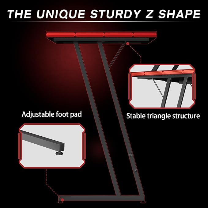 Homall L Shaped Gaming Desk Computer Corner PC Desk Table with Large Monitor Riser Stand for Home Office Sturdy Writing Workstation (Black, 47 Inch)