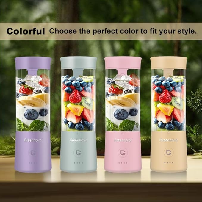 Portable Blender 500ml Personal with 6 Sharp Blades Rechargeable 5000mAh 18000-22000rpm Power for Shakes & Smoothies, BPA Free, for Kitchen, Office, Gym, Hiking(purple)