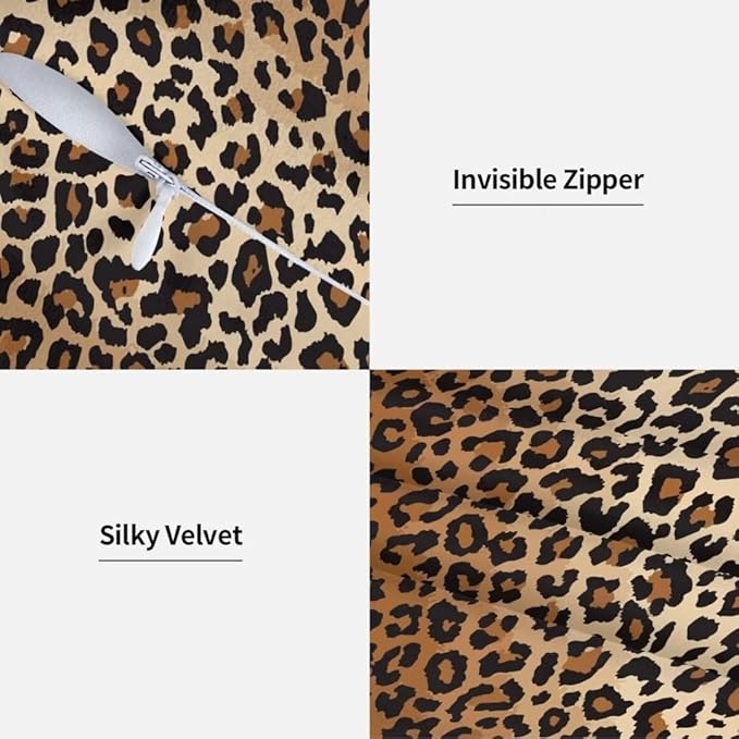 BETGINY Leopard Throw Pillow Cover 20 X 20 Inch Pack of 2, Cheetah Print Pillow Covers Square Cushion Faux Animal Skin Pillowscase for Bedroom Home Sofa Decoration