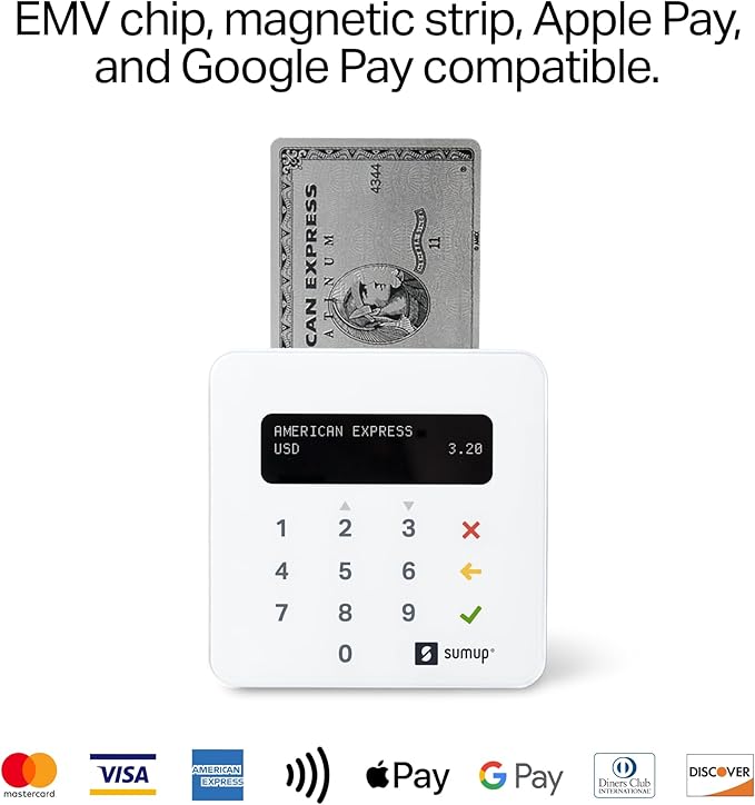 SumUp Plus Card Reader, Bluetooth - NFC RFID Credit Card Reader for Smartphone