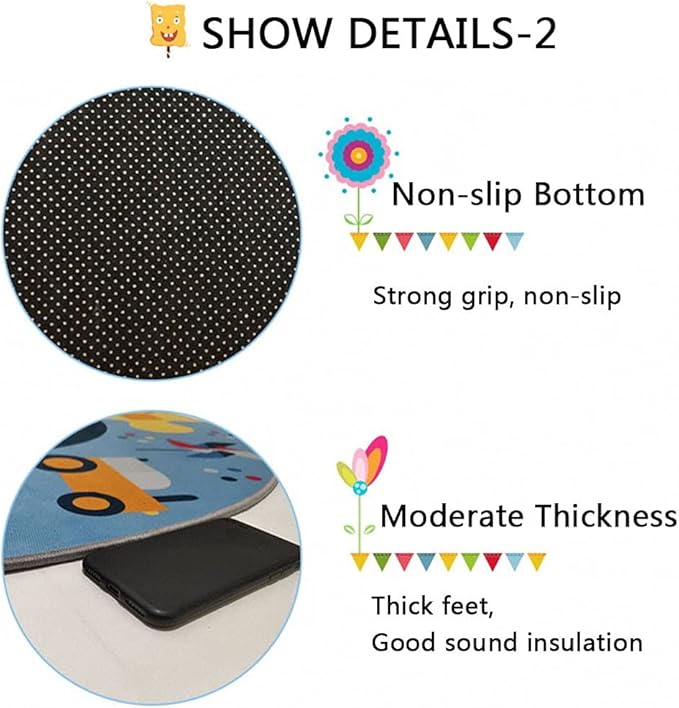 Kid Rug Carpet Playmat for Toy Cars and Train，Play Area Rug with Rubber Backing，Fun Throw Rug，Ideal Gift for Children Baby Bedroom Play Room(80×120cm/32×47in) Y4