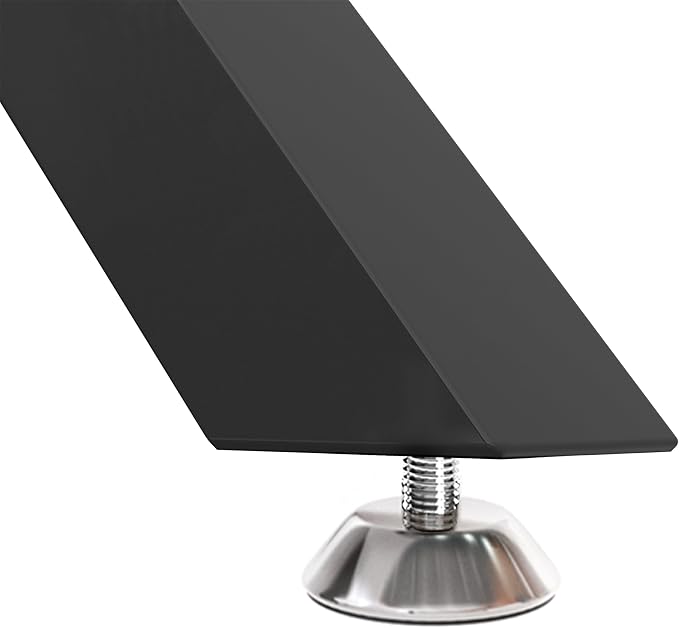 47" Tempered Glass Dining Table for 4, Modern Kitchen Table Rectangle Top, Geometric Metal Leg, for Apartment Dining Room Restaurant (Black)