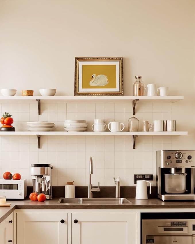 VIYYIEA Gold Framed Wall Art, Swan Yellow Canvas Print Home Decor Vintage Art Painting Picture Bathroom Wall Decor, Animals Artwork for Living Room Bedroom Kitchen Office - 14L x 11W