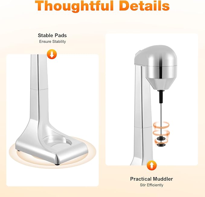 Commercial Electric Milkshake Maker 100W High Torque, 2-Speed Stainless Steel Blender with 500ml Cup, Stand Mixer for Shakes/Smoothies/Frappe (Home & Cafe Use)