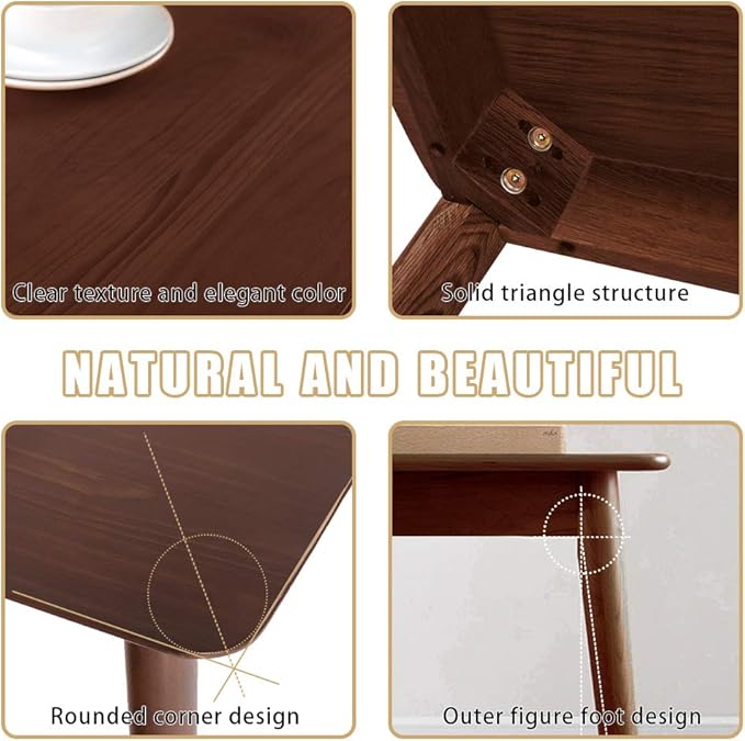 Dining Table Kitchen Table 47" Dining Room Table Small Kitchen Table for Small Spaces Table Modern Home Furniture Dinner Table Rectangular (Espresso)