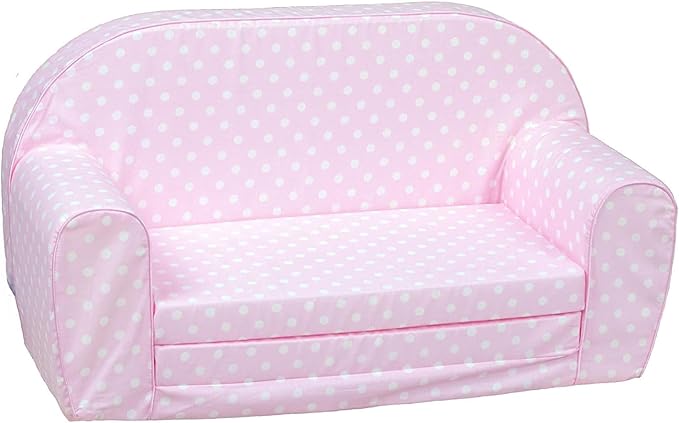 Delsit Kids Couch for Toddlers - 2 in 1 Convertible Foam Sofa to Lounger, Comfy Flip Out Lounge Chair for Children, Made in Europe