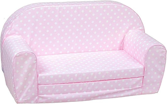 Delsit Kids Couch for Toddlers - 2 in 1 Convertible Foam Sofa to Lounger, Comfy Flip Out Lounge Chair for Children, Made in Europe