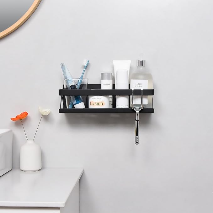 Spice Rack for Rrefrigerator Kitchen Home Organization and Storage Adhesive Rack (2 Pack,Black)