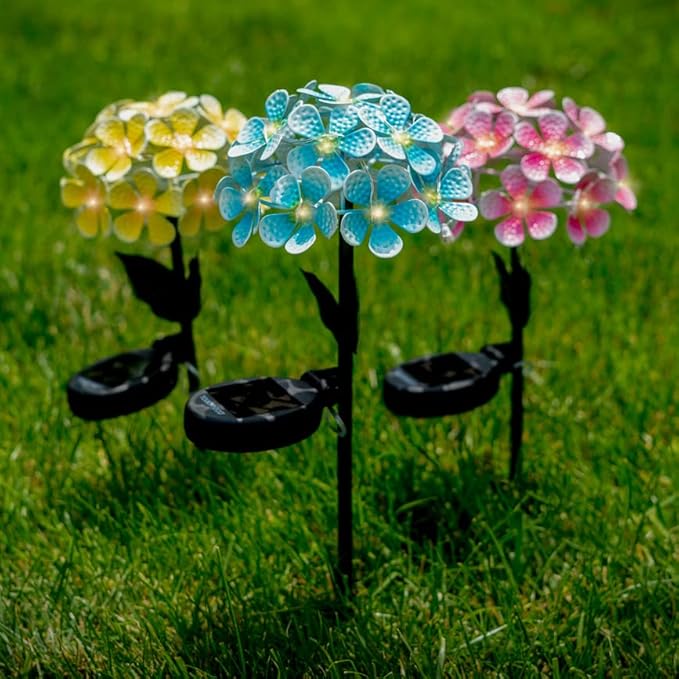 Solar LED Metal Flower Stake Light - Perfect for Your Garden, Patio, Walkway, or Outdoor Living Area - Includes 1 Flower Light