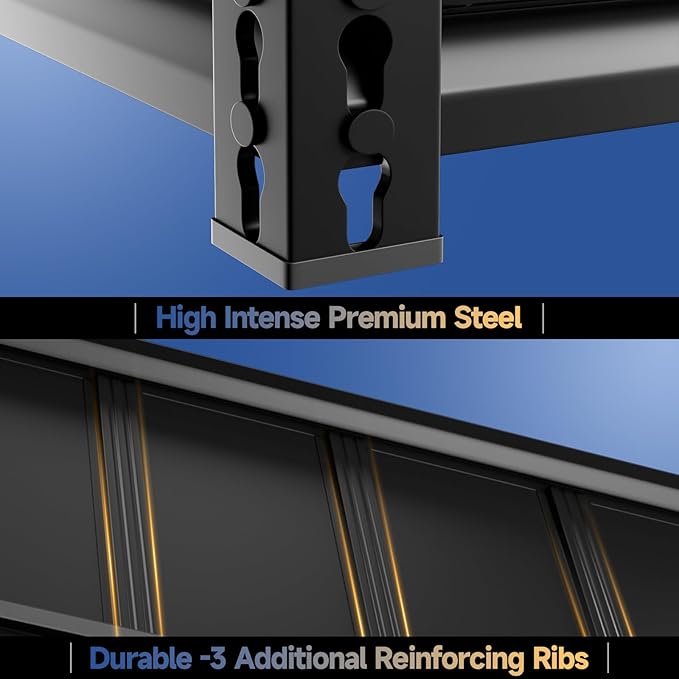 5-Tier 35" W X 18" D X 72" H Garage Shelving 2500LBS Heavy Duty Shelving Adjustable Garage Storage Shelves Metal Shelving Unit Storage Shelf Industrial Basement Storage Racks Utility Shelf