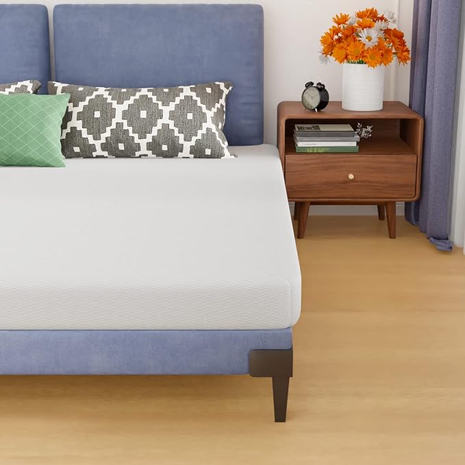 5 Inch Gel Memory Foam Mattress Medium Firm Mattresses CertiPUR-US Certified Bed-in-a-Box Pressure Relieving King Size,Fiberglass Free，White