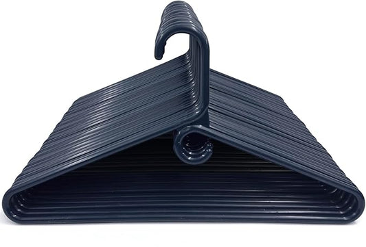 Clothes Hangers 60 Pack Plastic - Heavy Duty Space Saving Coat, Velvet Hangers, Pant Hangers for Closet Organization - Durable Non-Slip Navy Wardrobe Essentials Bulk Storage