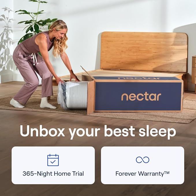 Nectar Premier Hybrid 13” Queen Mattress - Medium Firm - Memory Foam & Innerspring Coils - Cooling Upgrade - 2” Pressure Relief Layer - Mattress in a Box - 365-Night Trial & Forever Warranty