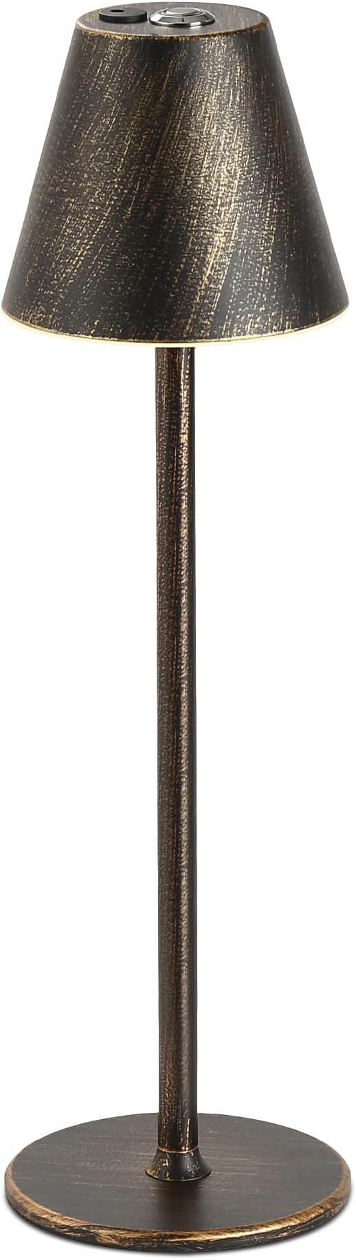 LED CordlessTable Lamp,4000mAh Rechargeable Battery Desk lamp,3 Level Brightness Night Light, Minimalist Design, for Couple Dinner/Coffee Table/Restaurant/Bedroom(Vintage Copper)