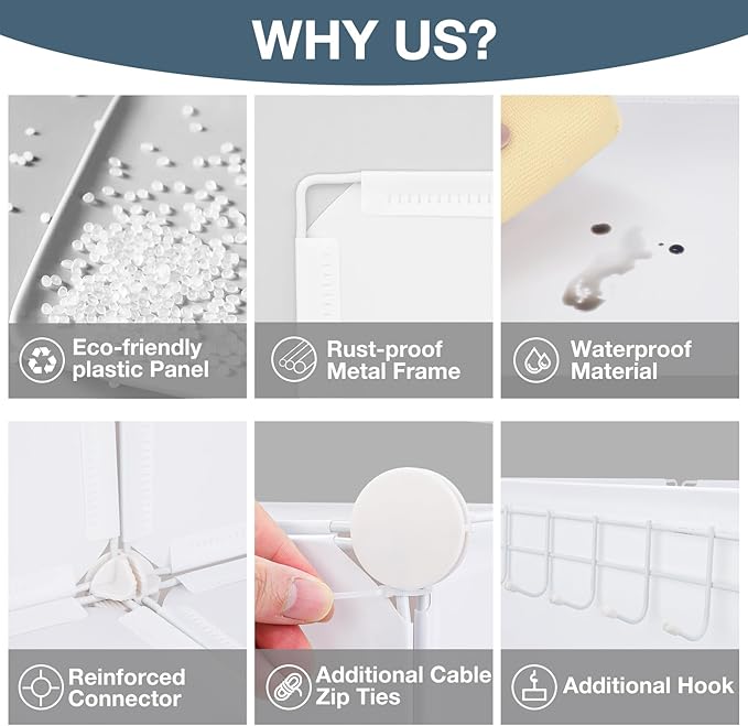 Neprock Closet Organizer,9 Cubby Storage Organizer,Book Shelf,Clothes Yarn Storage for Bedroom Organization(White)