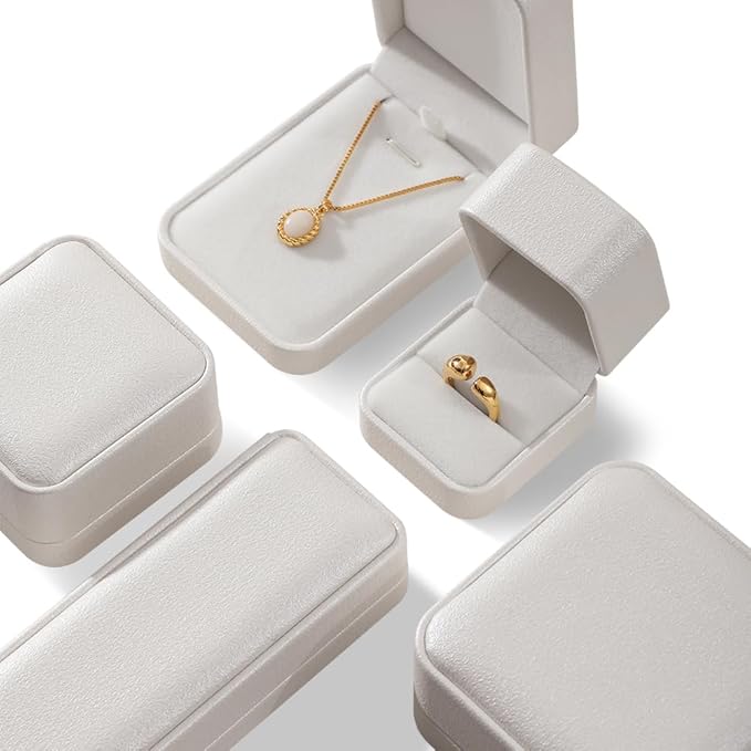 Earring Box, Leather Earring Gift Box,Premium Earring Boxes For Jewelry Gift,Luxury Earring Boxes (White)