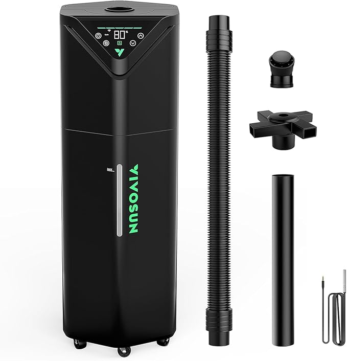 VIVOSUN AeroStream H19 Intelligent Environmental 19L Humidifier with Temp & Humidity Probe, Top Control Panel, Smart Remote Control, Designed Specifically for Use with Grow Tents