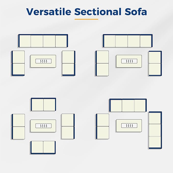 Wisteria Lane Patio Furniture Set for All Wheather, 9 Pieces Wicker Outdoor Furniture Set with Washable Cushions & Fire Pit Table, Oversized Outdoor Sectional for Garden, Poolside, Backyard, Blue