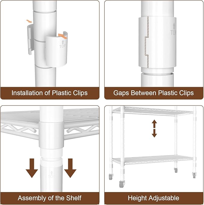 Clothes Rack, Clothing Rack for Hanging Clothes, 3 Tiers Adjustable Heavy Duty Closet Organizer with Wheels | Double Rods | Side Hooks | Load 445lbs | 35.43" L x 15.7" W x 78.34" H | White