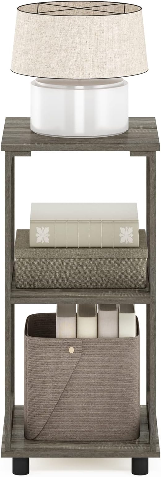 Furinno Romain 2-Tier Tall End Table, French Oak