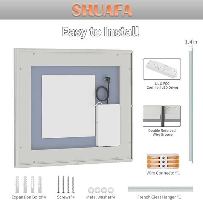 LED Mirror for Bathroom, 30x36 Inch Backlit + Front Lighted Bathroom Vanity Mirror with Lights for Wall, Double Light Strips, 3 Colors, Shatter-Proof, Anti-Fog and Brightness Memory