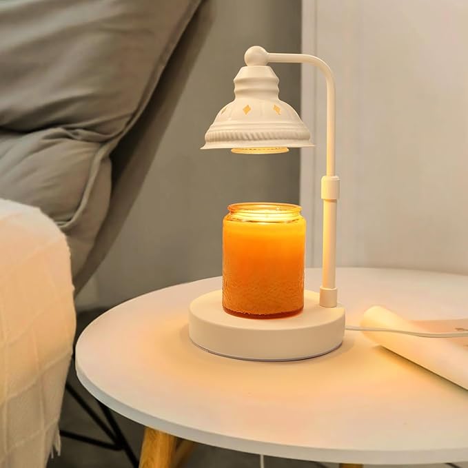 LIDORE Candle Lamp, Candle Warmer Lamp with Timer (White, No USB)