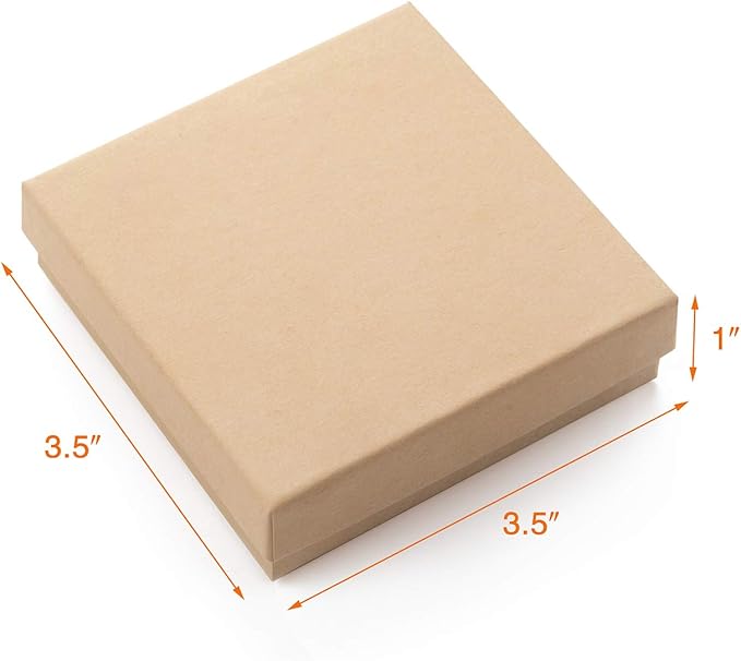 GEFTOL Jewelry Gift Boxes 20 Pack 3.5x3.5x1 Inch Cardboard Jewelry Boxes,Small Gift Boxes for Jewelry Earrings Necklaces Handmade Bangles Bracelets(Brown)