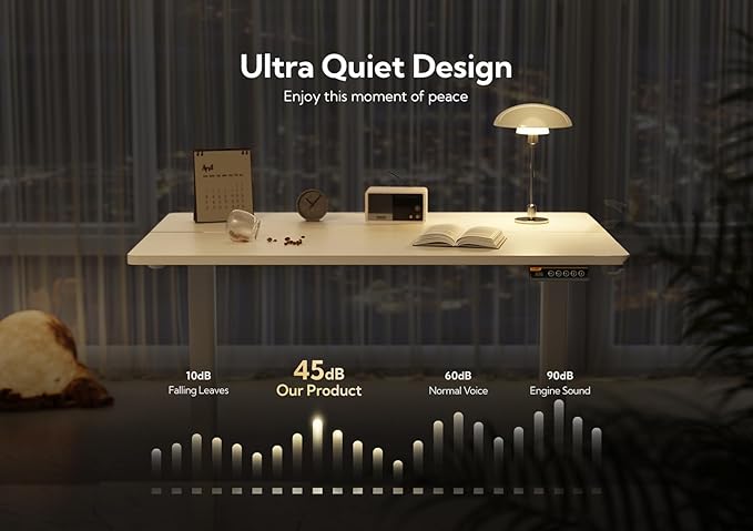 Claiks Electric Standing Desk, Adjustable Height Stand up Desk, 63x24 Inches Sit Stand Home Office Desk with Splice Board, White Frame/White Top