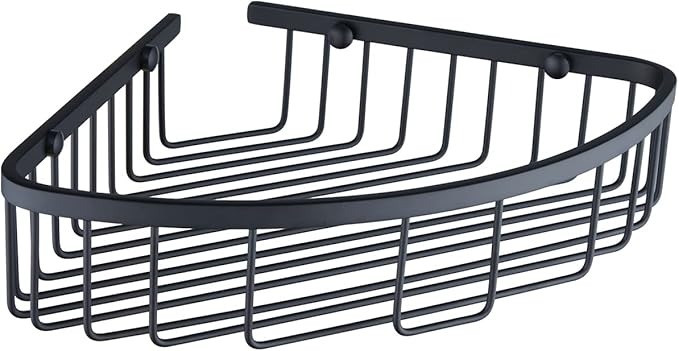 Bathroom Shower Caddy Corner Shelf, Corner-Hollow Design, Ultra Sturdy Rust-Proof Stainless Steel Shelf Organizer Shampoo Holder, Wall Mounted Storage Rack for Bathroom, Matte Black