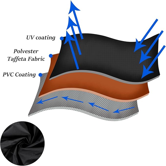 Round BBQ Grill Cover for 18 Inch Charcoal Grills Waterproof, Fade Resistant, UV Resistant Kettle BBQ Grill Cover with Hook & Loop Strap, Dome Smoker Cover, Black (18in)