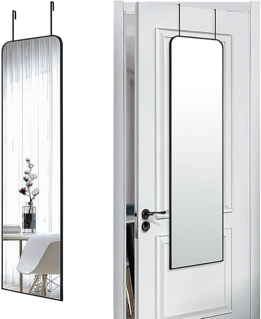 47x14 Mirror Full Body Length Back Door Hanging Wall Mounted Metal Frame Make-up Rectangle Dressing Mirrors for Bedroom Bathroom Living Room 47 14 inch Black